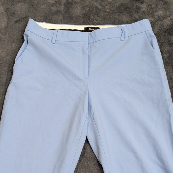 THEORY Treeca Cropped Wool-blend Slim-leg Blue Pants Women's Size 4 Office Attir - Picture 5 of 13